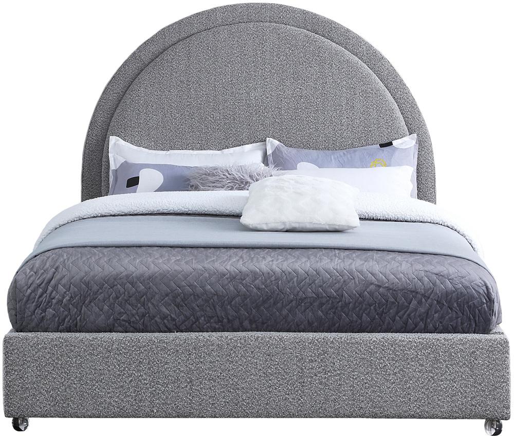 Meridian Furniture - Milo Grey Fabric Full Bed - MiloGrey-F veiw 3