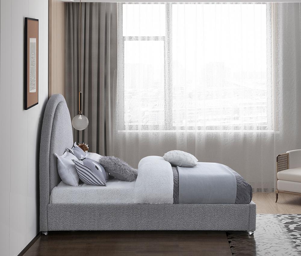 Meridian Furniture - Milo Grey Fabric Full Bed - MiloGrey-F veiw 5