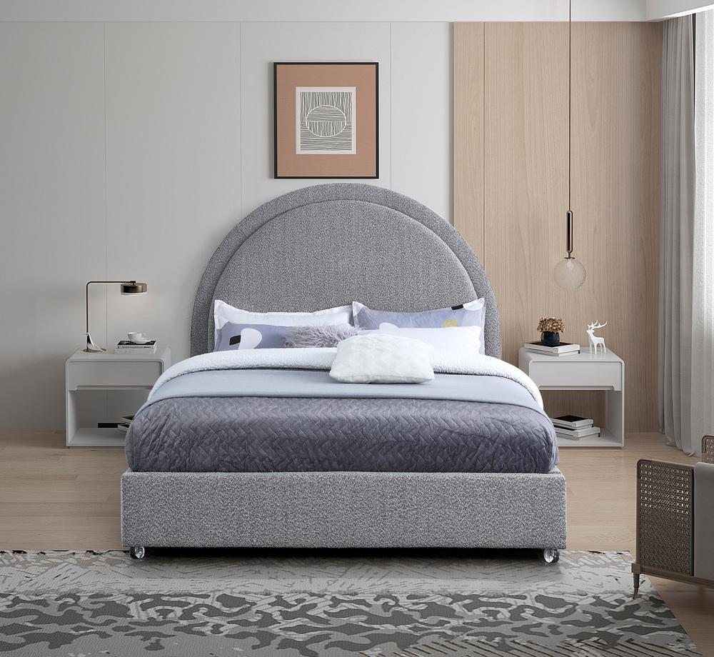 Meridian Furniture - Milo Grey Fabric King Bed - MiloGrey-K veiw 4