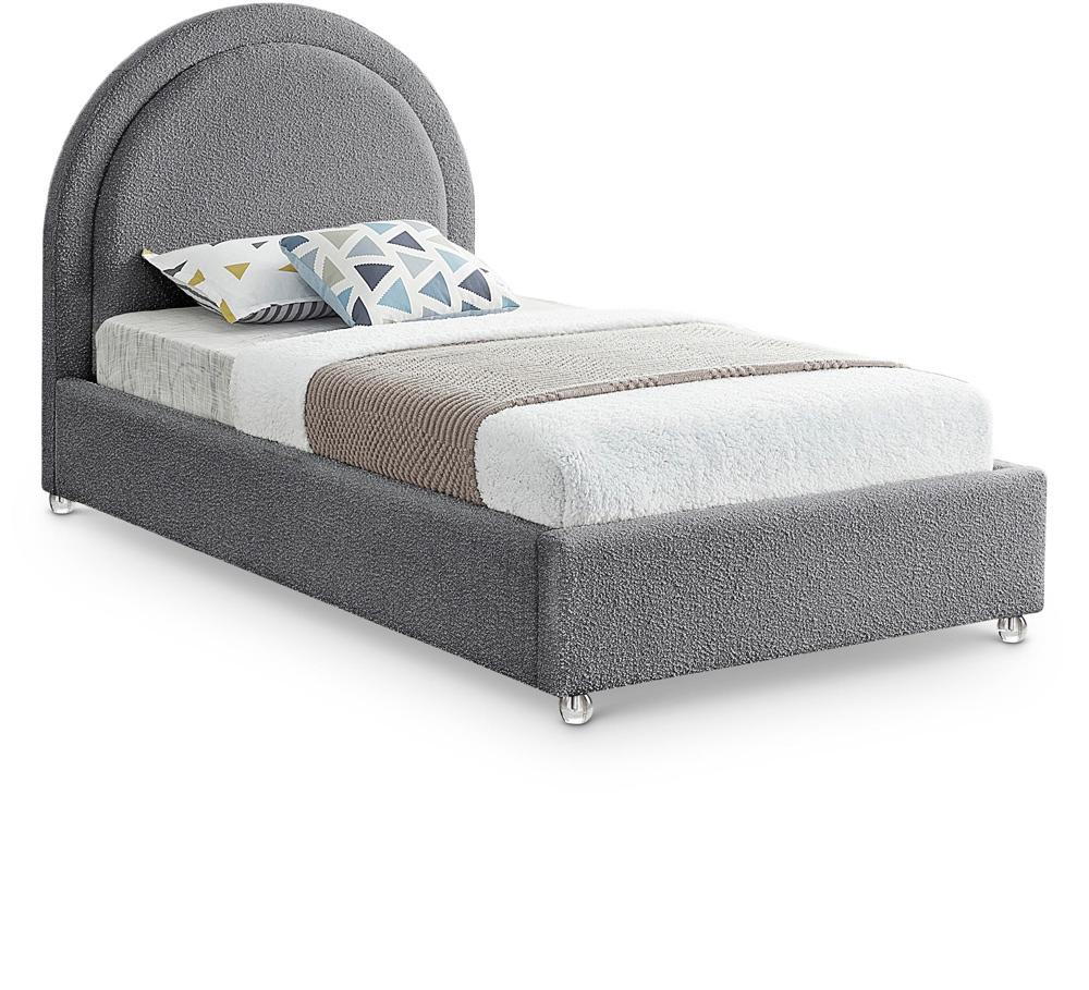 Meridian Furniture - Milo Grey Fabric Twin Bed - MiloGrey-T veiw 1