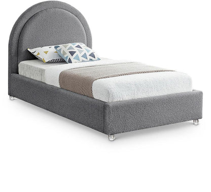 Meridian Furniture - Milo Grey Fabric Twin Bed - MiloGrey-T veiw 1