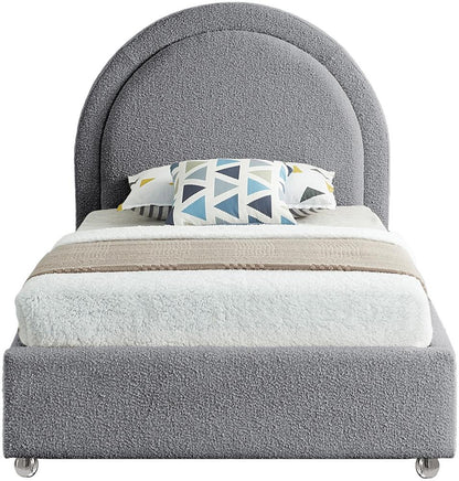 Meridian Furniture - Milo Grey Fabric Twin Bed - MiloGrey-T veiw 3