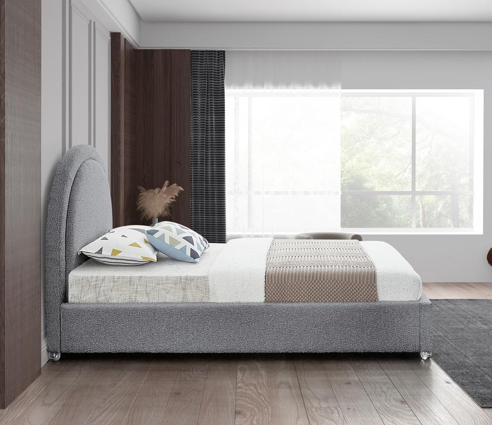 Meridian Furniture - Milo Grey Fabric Twin Bed - MiloGrey-T veiw 5
