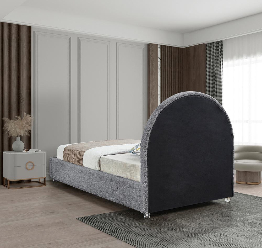 Meridian Furniture - Milo Grey Fabric Twin Bed - MiloGrey-T veiw 6