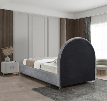 Meridian Furniture - Milo Grey Fabric Twin Bed - MiloGrey-T veiw 6