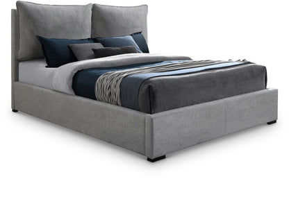 Meridian Furniture - Misha Light Grey Polyester Fabric King Bed - MishaGrey-K veiw 1