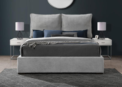 Meridian Furniture - Misha Light Grey Polyester Fabric King Bed - MishaGrey-K veiw 4