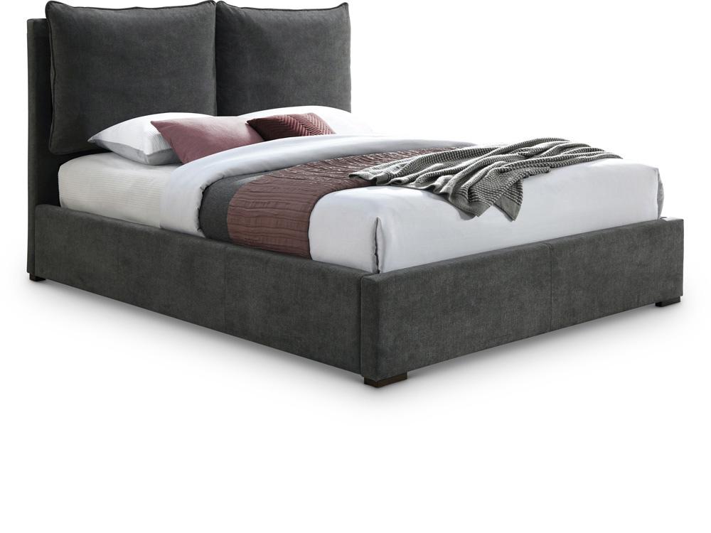 Meridian Furniture - Misha Pepper Black Polyester Fabric Full Bed - MishaBlack-F veiw 1