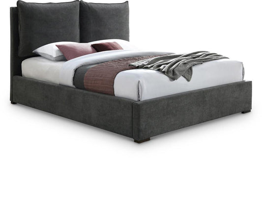 Meridian Furniture - Misha Pepper Black Polyester Fabric King Bed - MishaBlack-K veiw 1