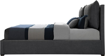 Meridian Furniture - Misha Pepper Black Polyester Fabric King Bed - MishaBlack-K veiw 5