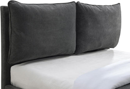 Meridian Furniture - Misha Pepper Black Polyester Fabric King Bed - MishaBlack-K veiw 7
