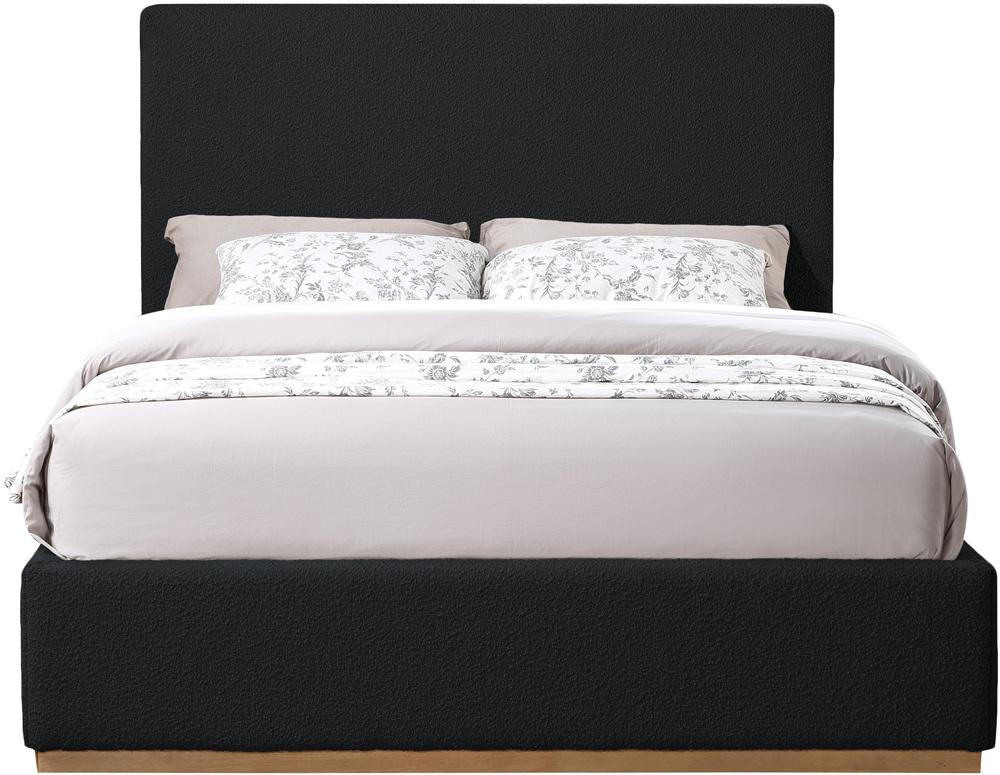 Meridian Furniture - Monaco Black Boucle Fabric Full Bed - MonacoBlack-F veiw 3