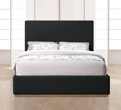 Meridian Furniture - Monaco Black Boucle Fabric King Bed - MonacoBlack-K veiw 4