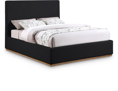 Meridian Furniture - Monaco Black Boucle Fabric Queen Bed - MonacoBlack-Q veiw 1