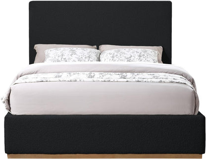 Meridian Furniture - Monaco Black Boucle Fabric Queen Bed - MonacoBlack-Q veiw 3
