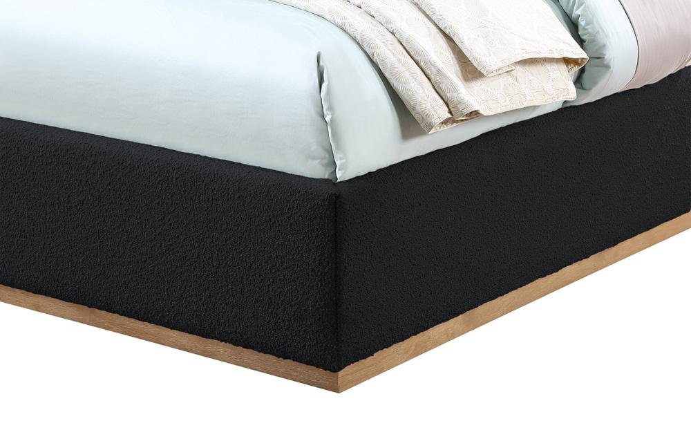 Meridian Furniture - Monaco Black Boucle Fabric Twin Bed - MonacoBlack-T veiw 7