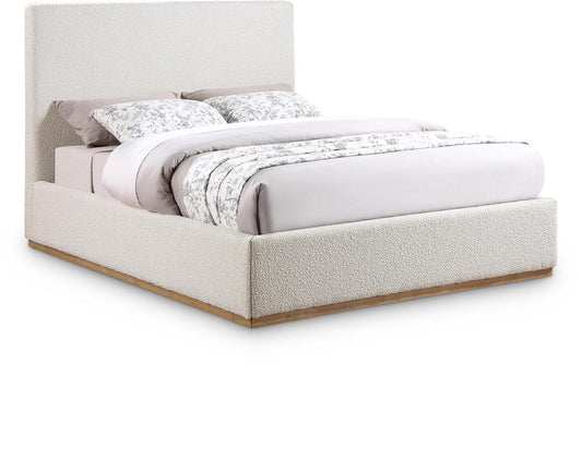 Meridian Furniture - Monaco Cream Boucle Fabric Full Bed - MonacoCream-F veiw 1