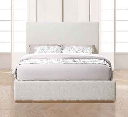 Meridian Furniture - Monaco Cream Boucle Fabric King Bed - MonacoCream-K veiw 4