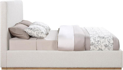 Meridian Furniture - Monaco Cream Boucle Fabric King Bed - MonacoCream-K veiw 5