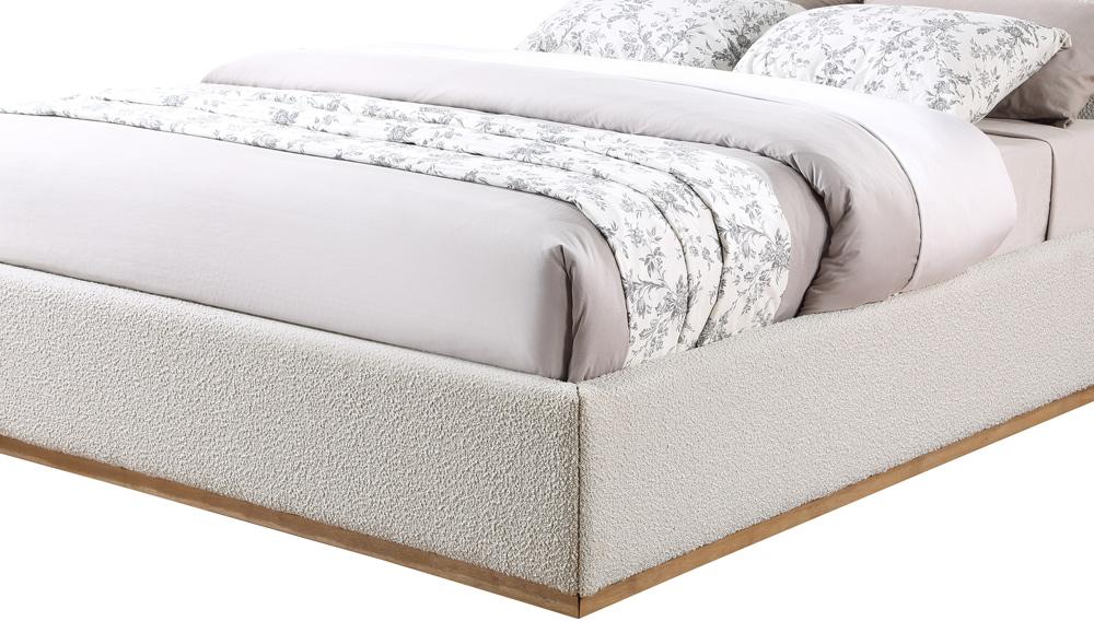 Meridian Furniture - Monaco Cream Boucle Fabric King Bed - MonacoCream-K veiw 7