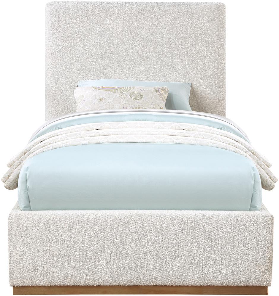 Meridian Furniture - Monaco Cream Boucle Fabric Twin Bed - MonacoCream-T veiw 3