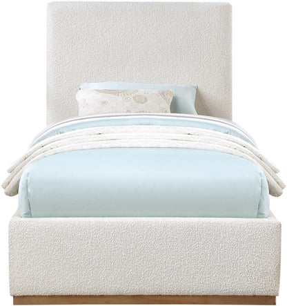 Meridian Furniture - Monaco Cream Boucle Fabric Twin Bed - MonacoCream-T veiw 3