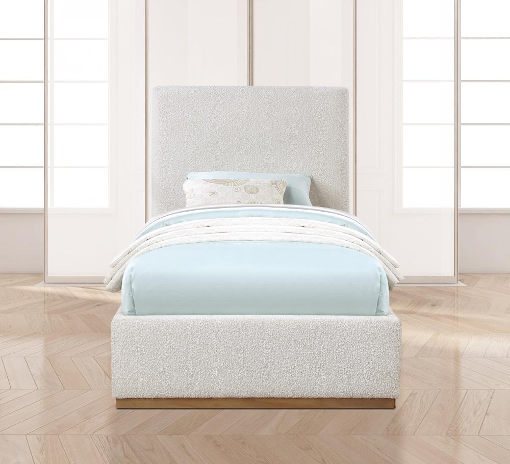 Meridian Furniture - Monaco Cream Boucle Fabric Twin Bed - MonacoCream-T veiw 4