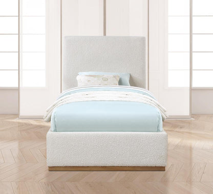 Meridian Furniture - Monaco Cream Boucle Fabric Twin Bed - MonacoCream-T veiw 4