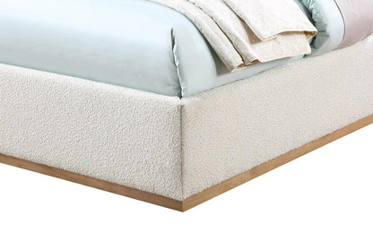 Meridian Furniture - Monaco Cream Boucle Fabric Twin Bed - MonacoCream-T veiw 7