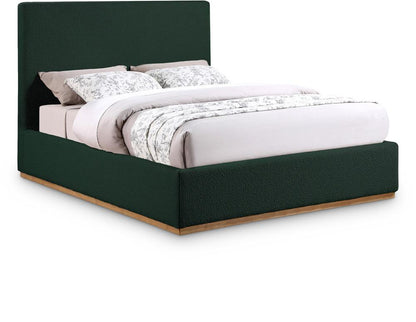 Meridian Furniture - Monaco Green Boucle Fabric Full Bed - MonacoGreen-F veiw 1