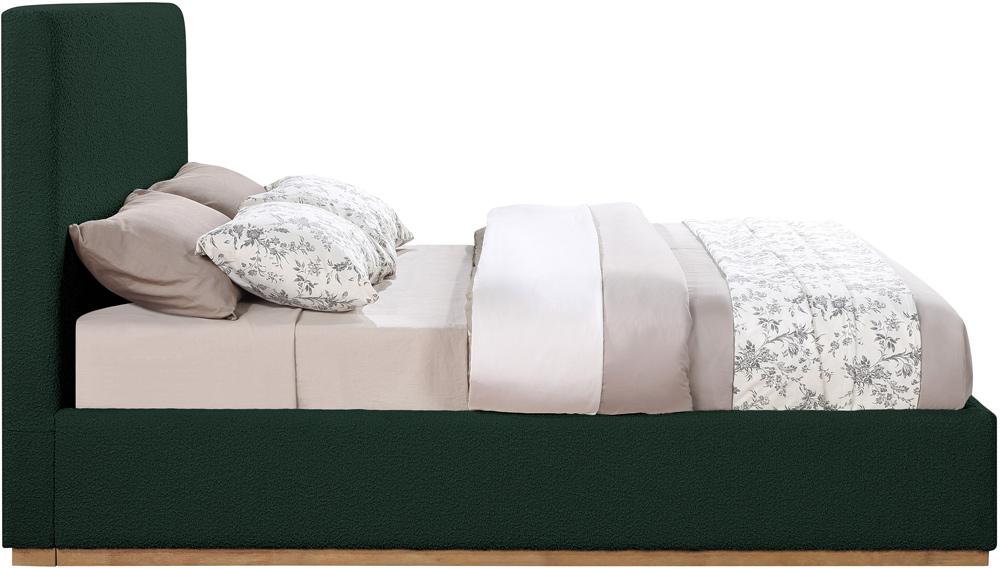Meridian Furniture - Monaco Green Boucle Fabric Full Bed - MonacoGreen-F veiw 5