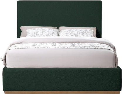 Meridian Furniture - Monaco Green Boucle Fabric Queen Bed - MonacoGreen-Q veiw 3