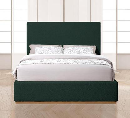 Meridian Furniture - Monaco Green Boucle Fabric Queen Bed - MonacoGreen-Q veiw 4