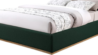Meridian Furniture - Monaco Green Boucle Fabric Queen Bed - MonacoGreen-Q veiw 7