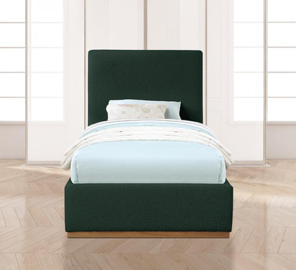 Meridian Furniture - Monaco Green Boucle Fabric Twin Bed - MonacoGreen-T veiw 4
