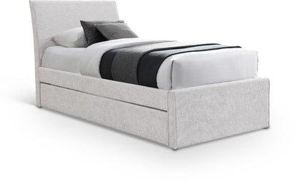 Meridian Furniture - Myles Cream Chenille Fabric Twin Trundle Bed - B1262Cream-T veiw 1