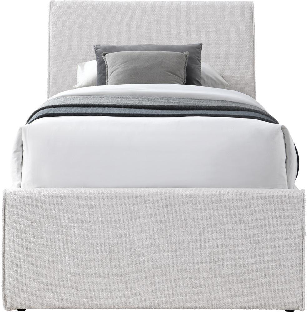 Meridian Furniture - Myles Cream Chenille Fabric Twin Trundle Bed - B1262Cream-T veiw 3