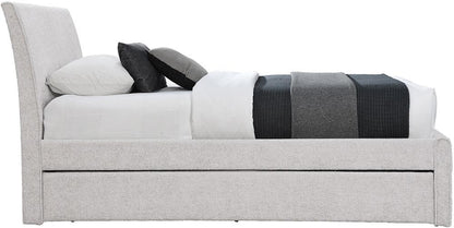 Meridian Furniture - Myles Cream Chenille Fabric Twin Trundle Bed - B1262Cream-T veiw 4