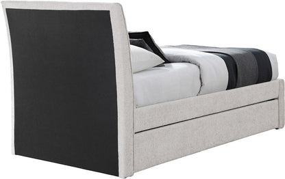 Meridian Furniture - Myles Cream Chenille Fabric Twin Trundle Bed - B1262Cream-T veiw 5