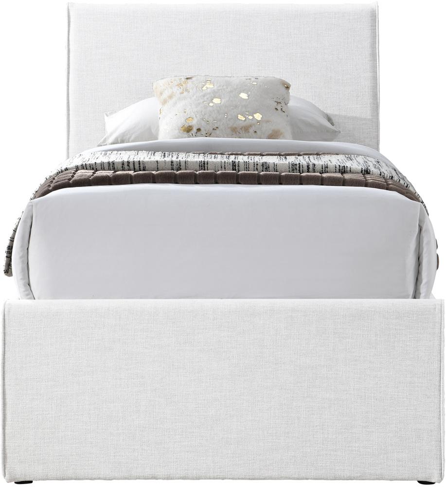 Meridian Furniture - Myles Cream Linen Textured Fabric Twin Trundle Bed - B1261Cream-T veiw 3