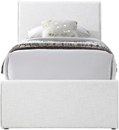 Meridian Furniture - Myles Cream Linen Textured Fabric Twin Trundle Bed - B1261Cream-T veiw 3