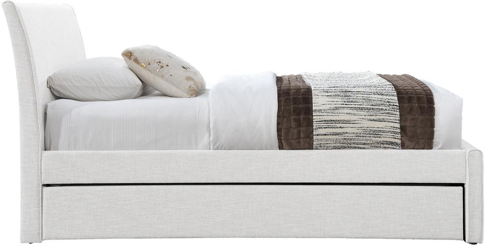 Meridian Furniture - Myles Cream Linen Textured Fabric Twin Trundle Bed - B1261Cream-T veiw 4