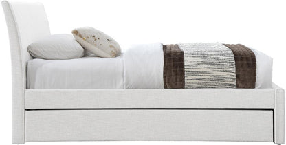 Meridian Furniture - Myles Cream Linen Textured Fabric Twin Trundle Bed - B1261Cream-T veiw 4
