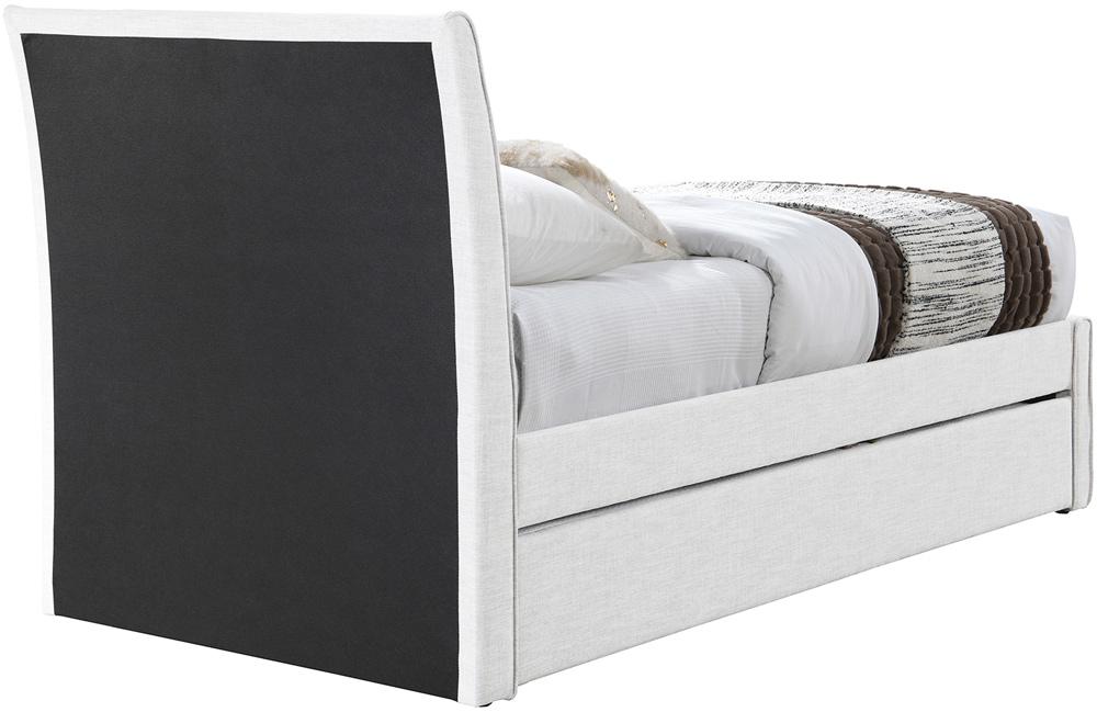 Meridian Furniture - Myles Cream Linen Textured Fabric Twin Trundle Bed - B1261Cream-T veiw 5