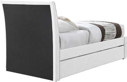 Meridian Furniture - Myles Cream Linen Textured Fabric Twin Trundle Bed - B1261Cream-T veiw 5