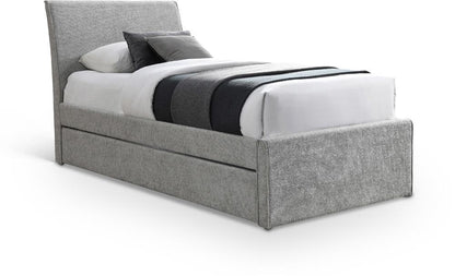 Meridian Furniture - Myles Grey Chenille Fabric Twin Trundle Bed - B1262Grey-T veiw 1