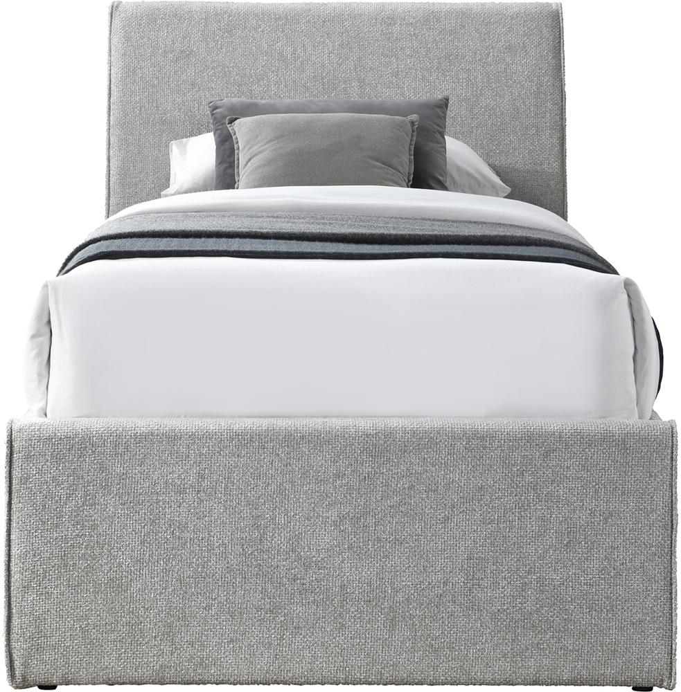 Meridian Furniture - Myles Grey Chenille Fabric Twin Trundle Bed - B1262Grey-T veiw 3