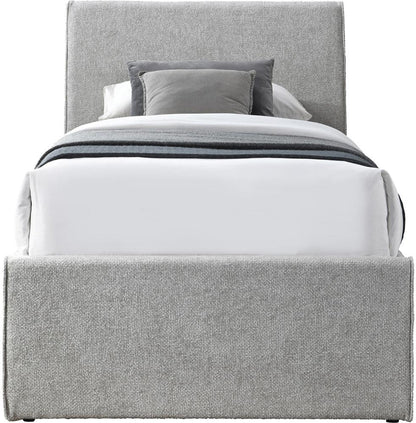 Meridian Furniture - Myles Grey Chenille Fabric Twin Trundle Bed - B1262Grey-T veiw 3