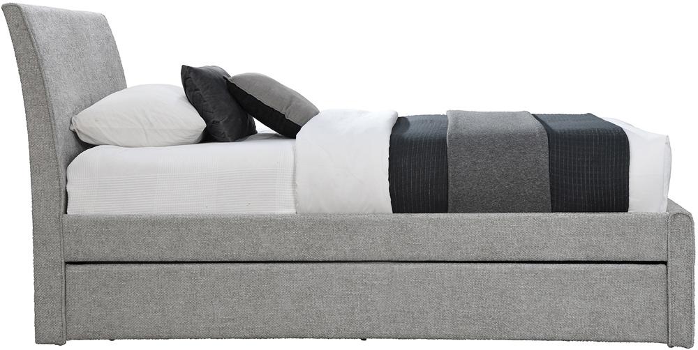 Meridian Furniture - Myles Grey Chenille Fabric Twin Trundle Bed - B1262Grey-T veiw 4