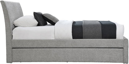 Meridian Furniture - Myles Grey Chenille Fabric Twin Trundle Bed - B1262Grey-T veiw 4